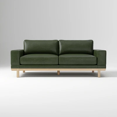 Dewitt 76" Sofa, Vegan Leather, Saddle, Blonde