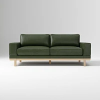 Dewitt 76" Sofa, Vegan Leather, Saddle, Blonde