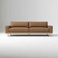 Dewitt 76" Sofa, Vegan Leather, Saddle, Blonde