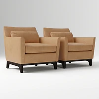 Harvey Chair, Poly, Saddle Leather, Nut, Black