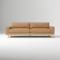 Dewitt 76" Sofa, Vegan Leather, Saddle, Blonde
