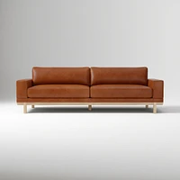 Dewitt 76" Sofa, Vegan Leather, Saddle, Blonde