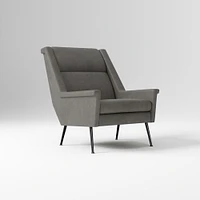 Carlo Highback Chair, Poly, Saddle Leather, Nut, Brass
