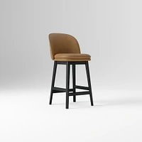 Wayne Counter Stool Armless, Saddle Leather, Nut, Cool Walnut