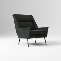 Carlo Highback Chair, Poly, Saddle Leather, Nut, Brass