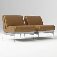 Lacon Chair, Saddle Leather, Nut, Textured Antique Bronze