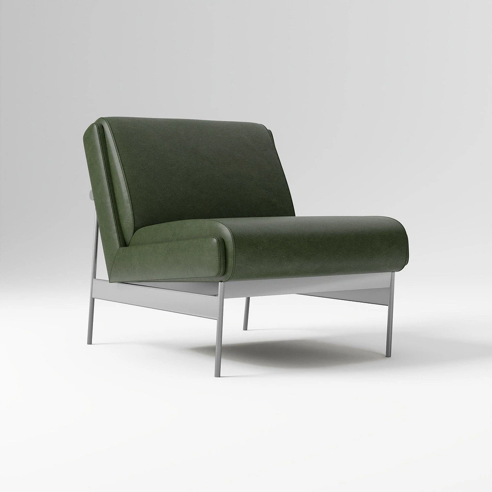 Lacon Chair, Saddle Leather, Nut, Textured Antique Bronze