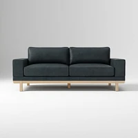 Dewitt 76" Sofa, Vegan Leather, Saddle, Blonde