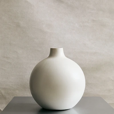 Pure White Ceramic Vase, Oversized Raindrop 20.7"H
