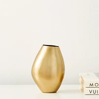 Organic Metal Vase, Medium, Light Brass