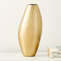 Organic Metal Vase, Medium, Light Brass