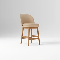 Wayne Counter Stool Armless, Saddle Leather, Nut, Cool Walnut