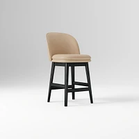Wayne Counter Stool Armless, Saddle Leather, Nut, Cool Walnut