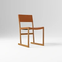 Clyde Leather Dining Chair, Saddle Leather, Nut, Blonde