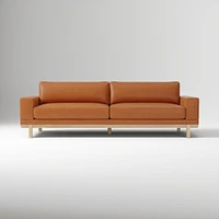 Dewitt 76" Sofa, Vegan Leather, Saddle, Blonde