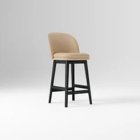Wayne Counter Stool Armless, Saddle Leather, Nut, Cool Walnut