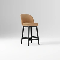 Wayne Counter Stool Armless, Saddle Leather, Nut, Cool Walnut