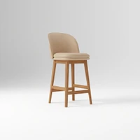 Wayne Counter Stool Armless, Saddle Leather, Nut, Cool Walnut