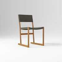 Clyde Leather Dining Chair, Saddle Leather, Nut, Blonde