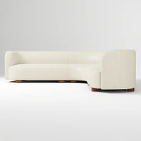 Laurent 2 Seat 3pc Wedge Sectional, Saddle Leather, Nut, Bld