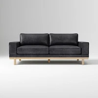 Dewitt 76" Sofa, Vegan Leather, Saddle, Blonde