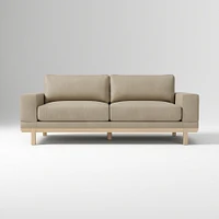 Dewitt 76" Sofa, Vegan Leather, Saddle, Blonde