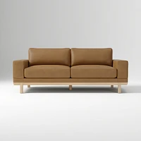 Dewitt 76" Sofa, Vegan Leather, Saddle, Blonde