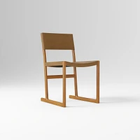 Clyde Leather Dining Chair, Saddle Leather, Nut, Blonde
