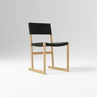 Clyde Leather Dining Chair, Saddle Leather, Nut, Blonde