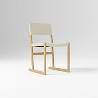Clyde Leather Dining Chair, Saddle Leather, Nut, Blonde