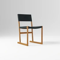 Clyde Leather Dining Chair, Saddle Leather, Nut, Blonde