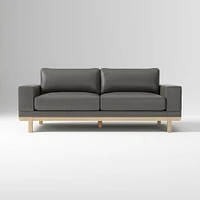 Dewitt 76" Sofa, Vegan Leather, Saddle, Blonde