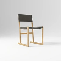 Clyde Leather Dining Chair, Saddle Leather, Nut, Blonde