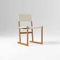 Clyde Leather Dining Chair, Saddle Leather, Nut, Blonde