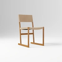 Clyde Leather Dining Chair, Saddle Leather, Nut, Blonde