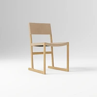 Clyde Leather Dining Chair, Saddle Leather, Nut, Blonde