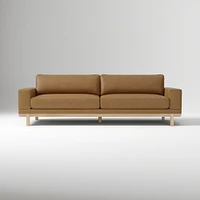 Dewitt 76" Sofa, Vegan Leather, Saddle, Blonde