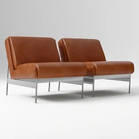 Lacon Chair, Saddle Leather, Nut, Textured Antique Bronze