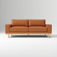 Dewitt 76" Sofa, Vegan Leather, Saddle, Blonde