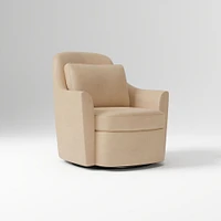 Dallas Swivel Chair, Poly, Saddle Leather, Nut, N/A