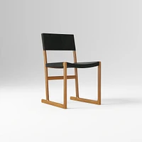 Clyde Leather Dining Chair, Saddle Leather, Nut, Blonde