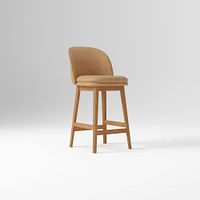 Wayne Counter Stool Armless, Saddle Leather, Nut, Cool Walnut