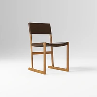 Clyde Leather Dining Chair, Saddle Leather, Nut, Blonde
