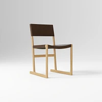 Clyde Leather Dining Chair, Saddle Leather, Nut, Blonde