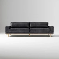 Dewitt 76" Sofa, Vegan Leather, Saddle, Blonde