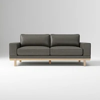 Dewitt 76" Sofa, Vegan Leather, Saddle, Blonde