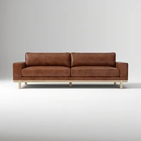 Dewitt 76" Sofa, Vegan Leather, Saddle, Blonde