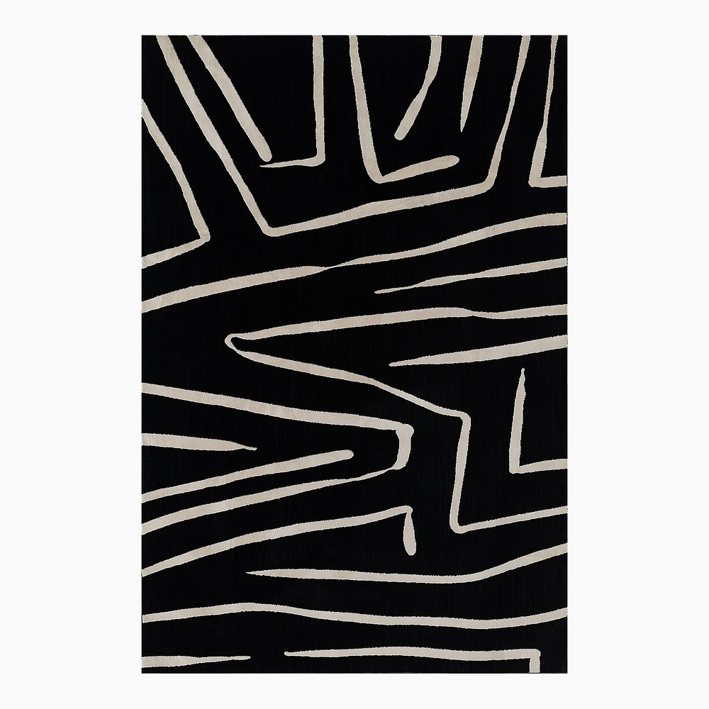 Open Box: Noho Aztec Performance Rug, 9.3'x12.6', Black