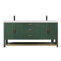 Whitby 60" Double Vanity Pecan Oak Black Quartz Top