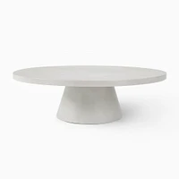 Concrete Pedestal 32" Indoor/Outdoor Round Coffee Table, Gray
